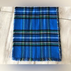 TAHARI blue tartan print scarf